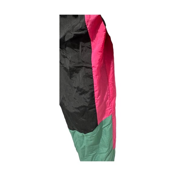 Forever 21 Retro Track Pants Size S Black Pink Green Colorblock Joggers 90s Styl - Picture 6 of 6